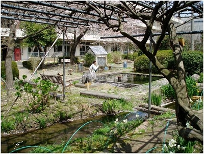 東中学校・中庭